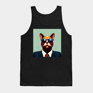 Stylish Whiskers Business Mogul Tank Top